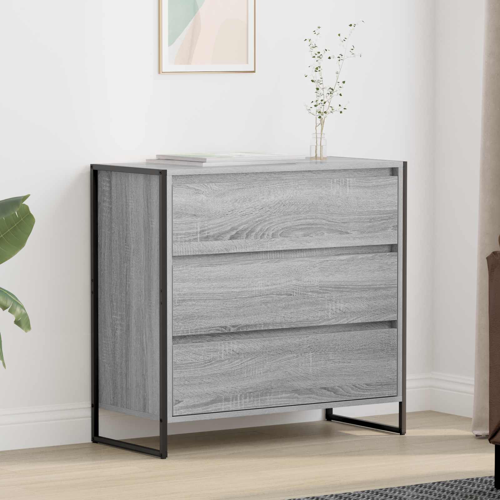 Dressoir met lade Grijs Sonoma 79 x 36 x 75.5 cm Bewerkt hout