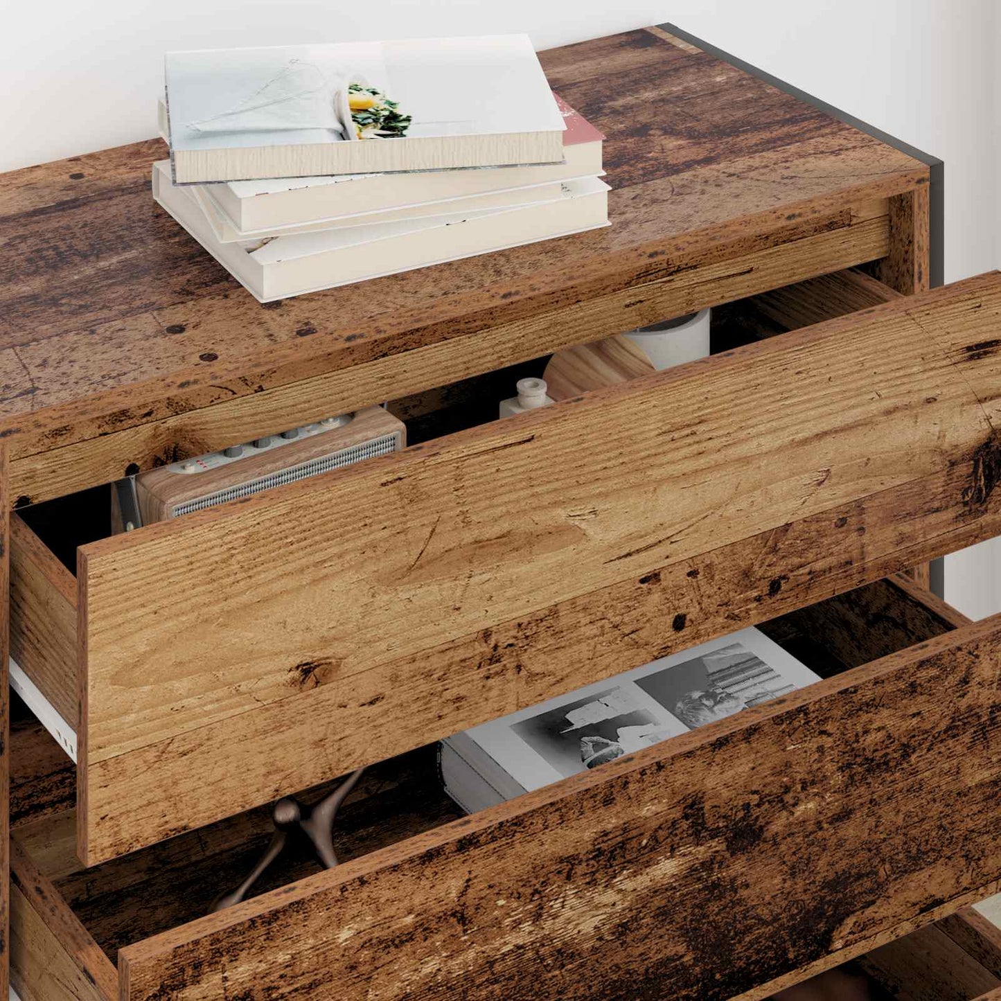 Dressoir met lade Oud Hout 79 x 36 x 75.5 cm Bewerkt hout
