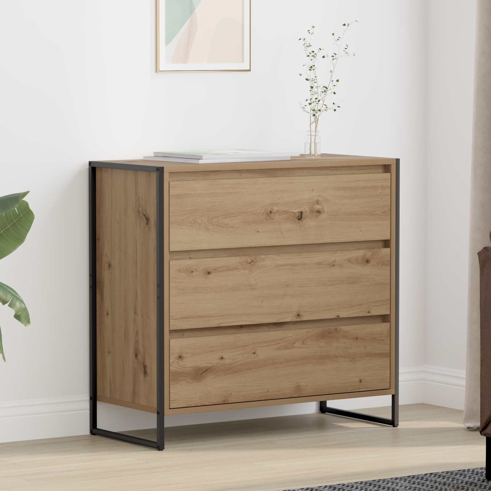Dressoir Ambachtelijk eiken 79 x 36 x 75.5 cm Bewerkt hout