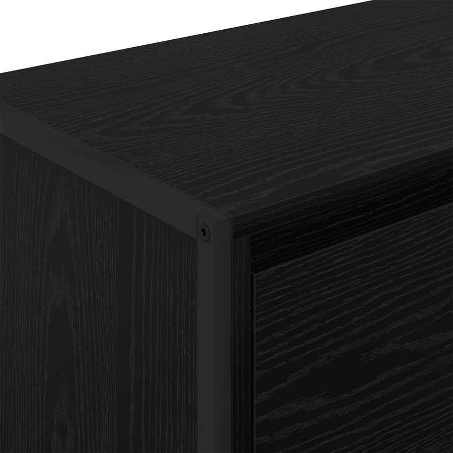 Bijzetkast Zwart Eiken 79 x 36 x 75 cm Bewerkt hout