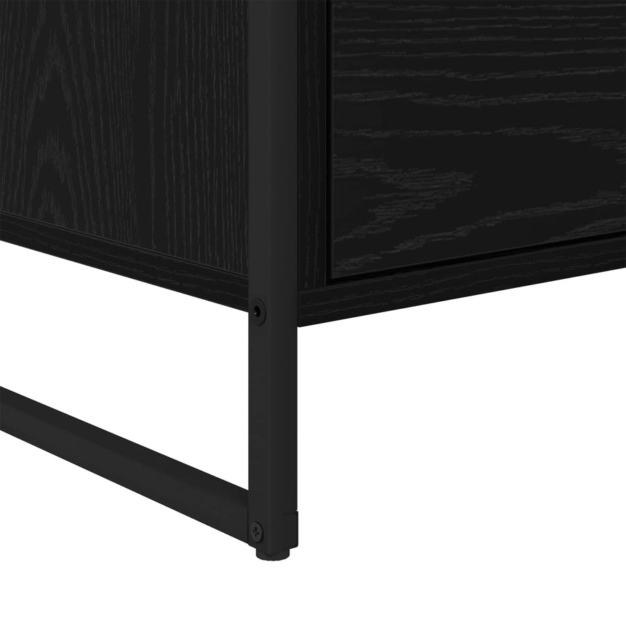 Bijzetkast Zwart Eiken 79 x 36 x 75 cm Bewerkt hout