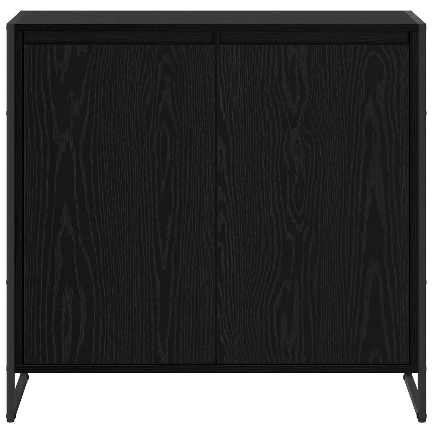 Bijzetkast Zwart Eiken 79 x 36 x 75 cm Bewerkt hout