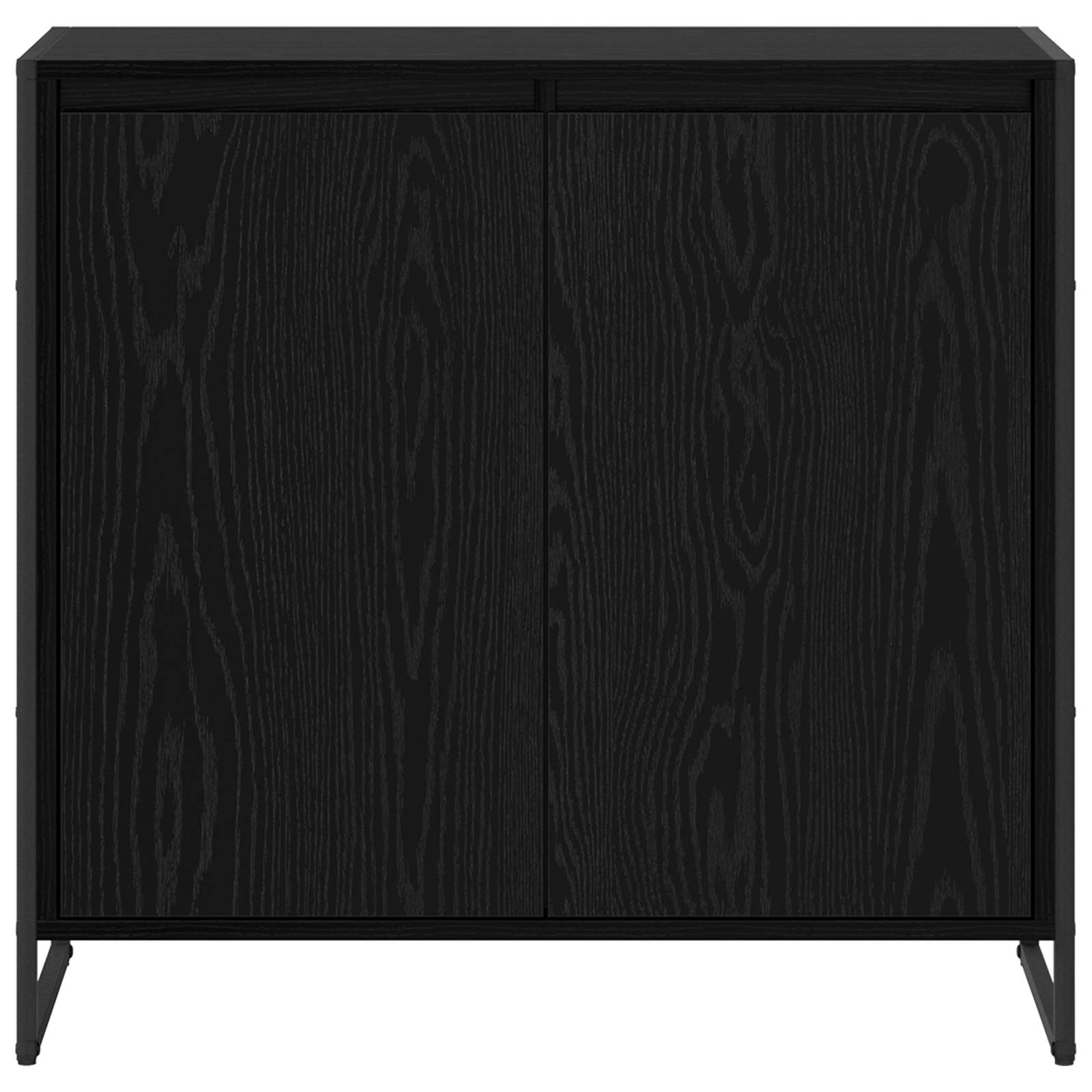 Bijzetkast Zwart Eiken 79 x 36 x 75 cm Bewerkt hout