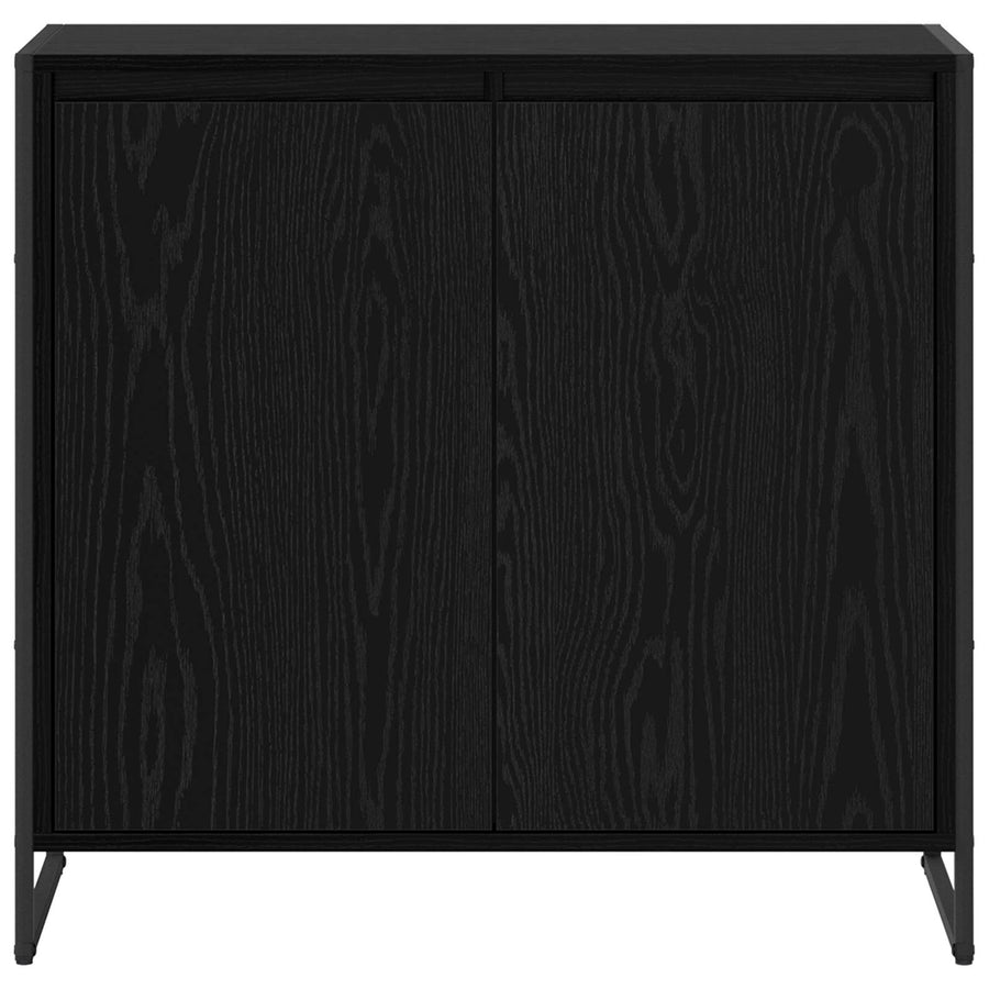 Bijzetkast Zwart Eiken 79 x 36 x 75 cm Bewerkt hout