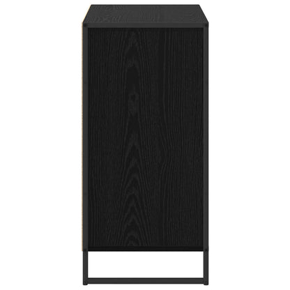 Bijzetkast Zwart Eiken 79 x 36 x 75 cm Bewerkt hout