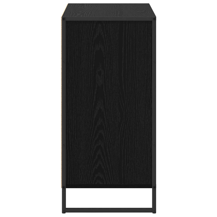 Bijzetkast Zwart Eiken 79 x 36 x 75 cm Bewerkt hout