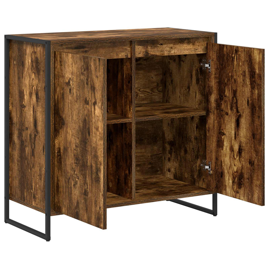 Bijzetkast Rook Eik 79 x 36 x 75 cm Bewerkt hout