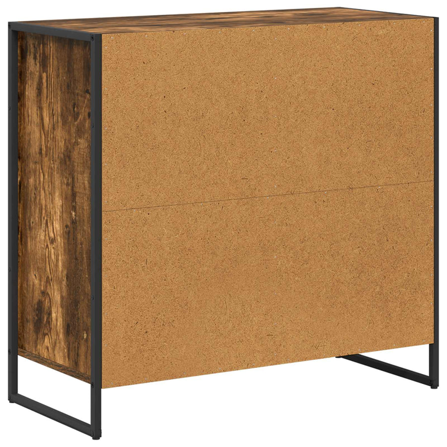 Bijzetkast Rook Eik 79 x 36 x 75 cm Bewerkt hout