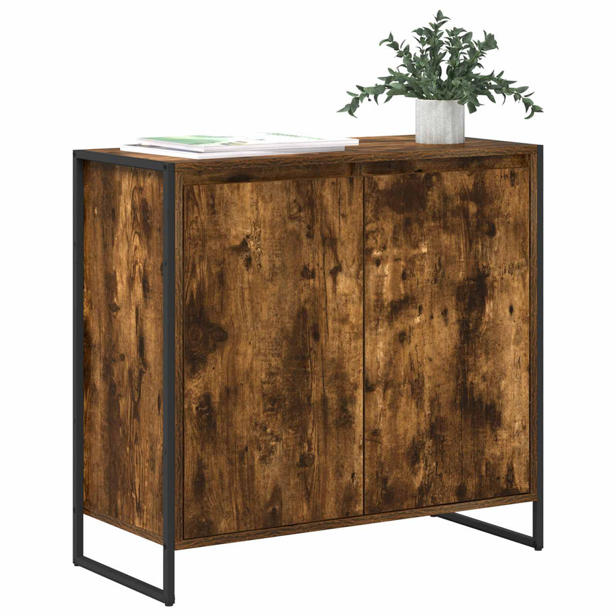 Bijzetkast Rook Eik 79 x 36 x 75 cm Bewerkt hout