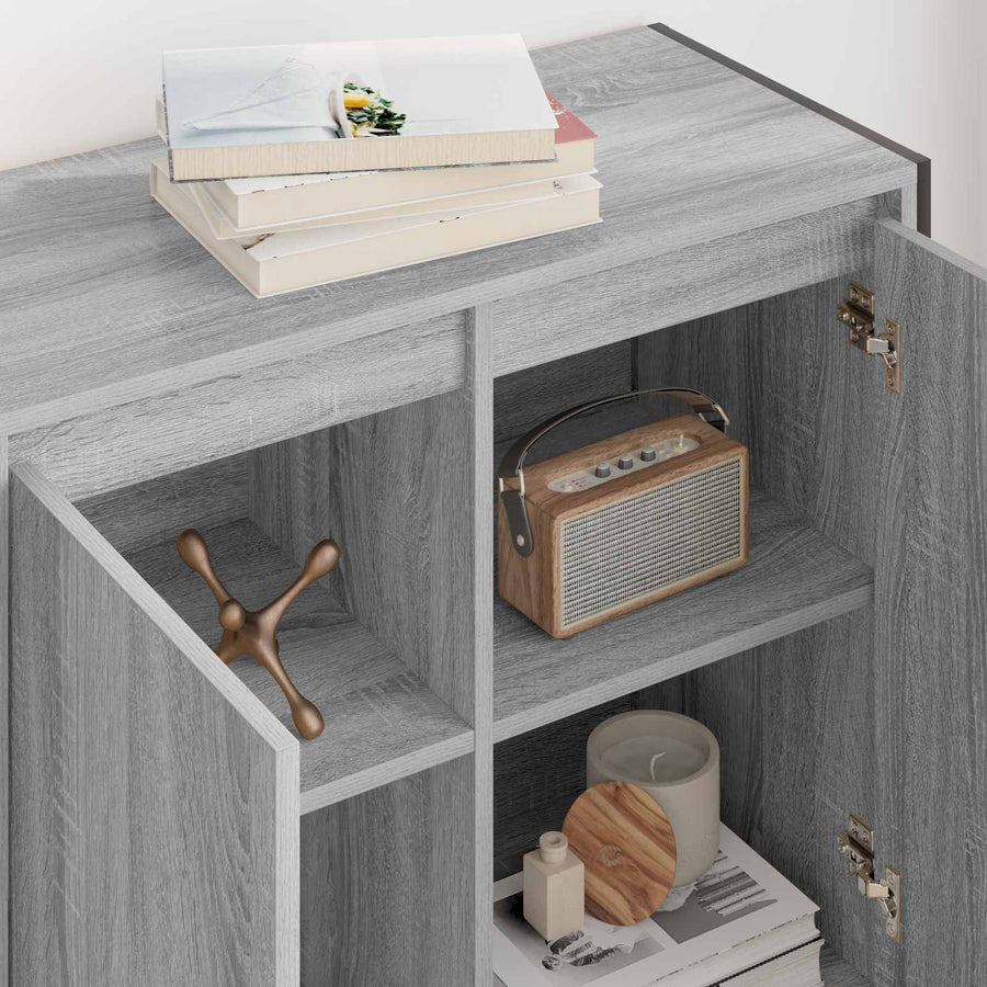 Bijzetkast Grijs Sonoma 79 x 36 x 75 cm Bewerkt hout