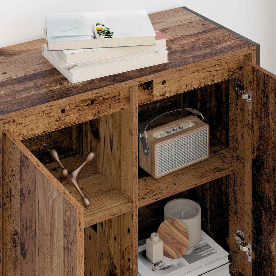 Bijzetkast Oud Hout 79 x 36 x 75 cm Bewerkt hout