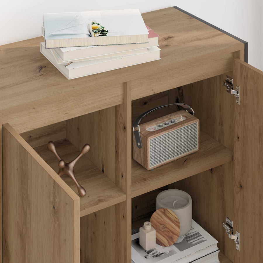 Bijzetkast Ambachtelijk eiken 79 x 36 x 75 cm Bewerkt hout