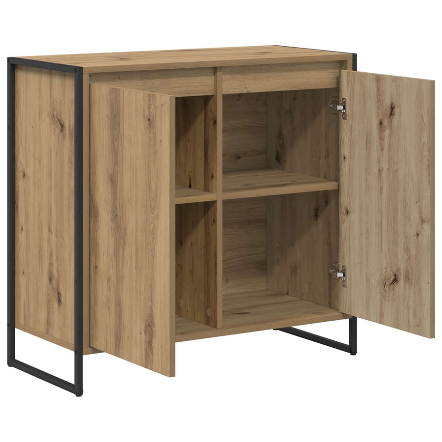 Bijzetkast Ambachtelijk eiken 79 x 36 x 75 cm Bewerkt hout