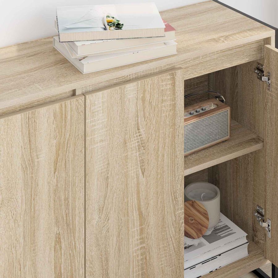 Bijzetkast Sonoma 96,5 x 30 x 75 cm Bewerkt hout