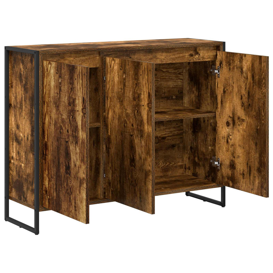 Bijzetkast Rook Eik 96,5 x 30 x 75 cm Bewerkt hout
