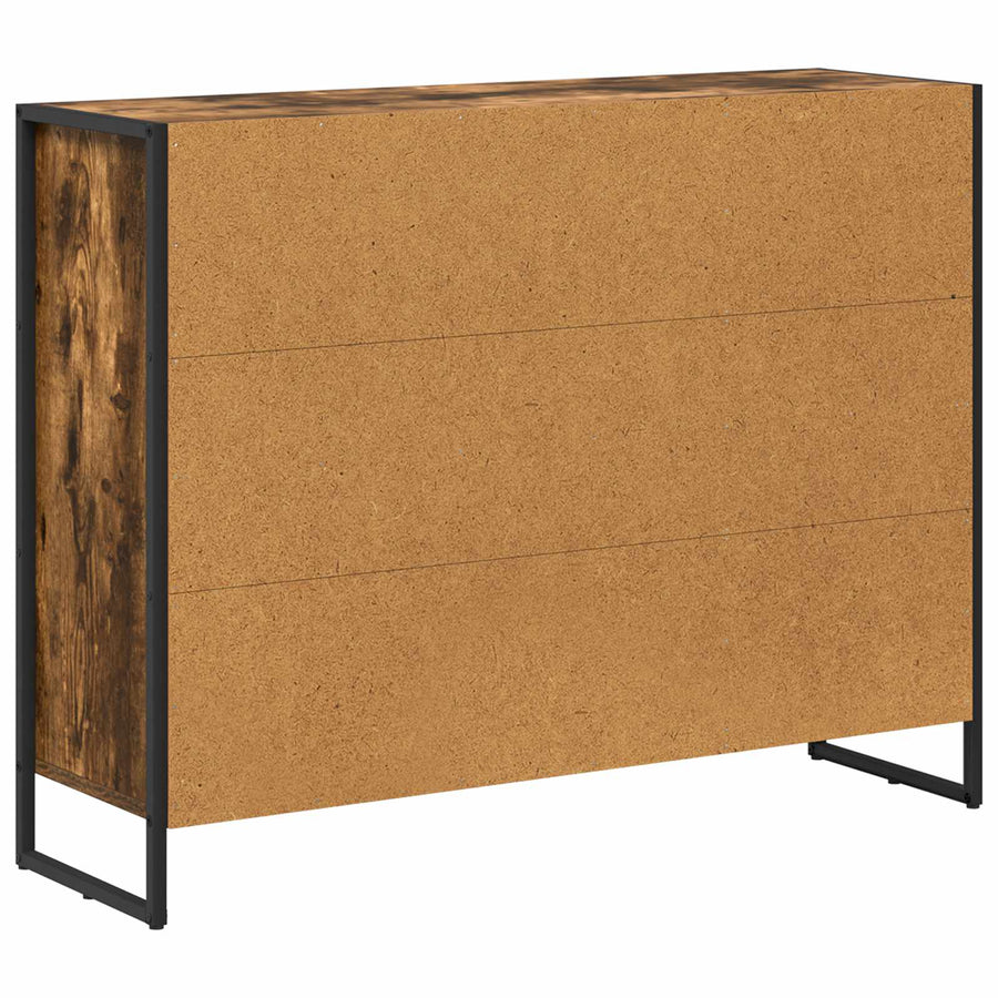 Bijzetkast Rook Eik 96,5 x 30 x 75 cm Bewerkt hout