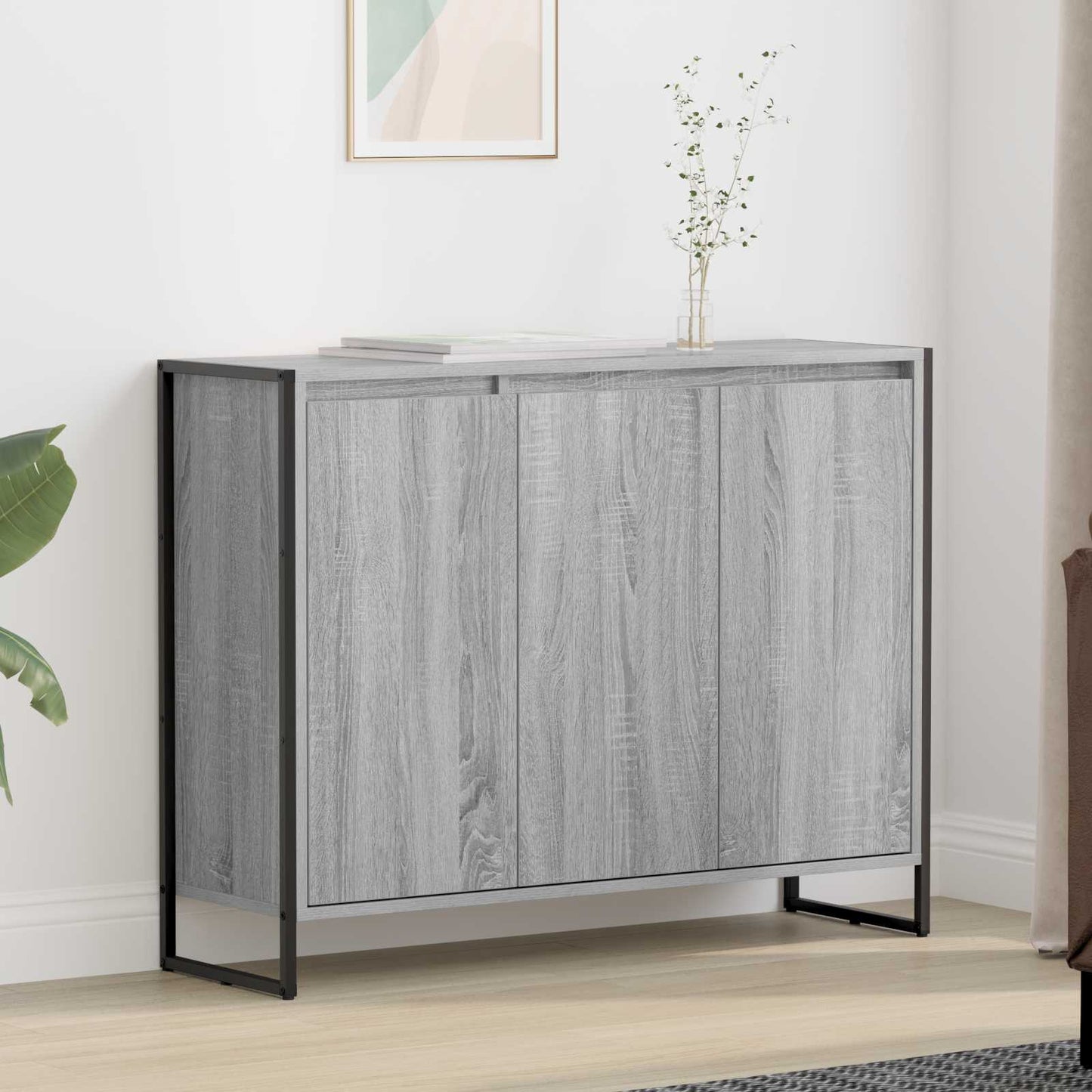 Bijzetkast Grijs Sonoma 96,5 x 30 x 75 cm Bewerkt hout