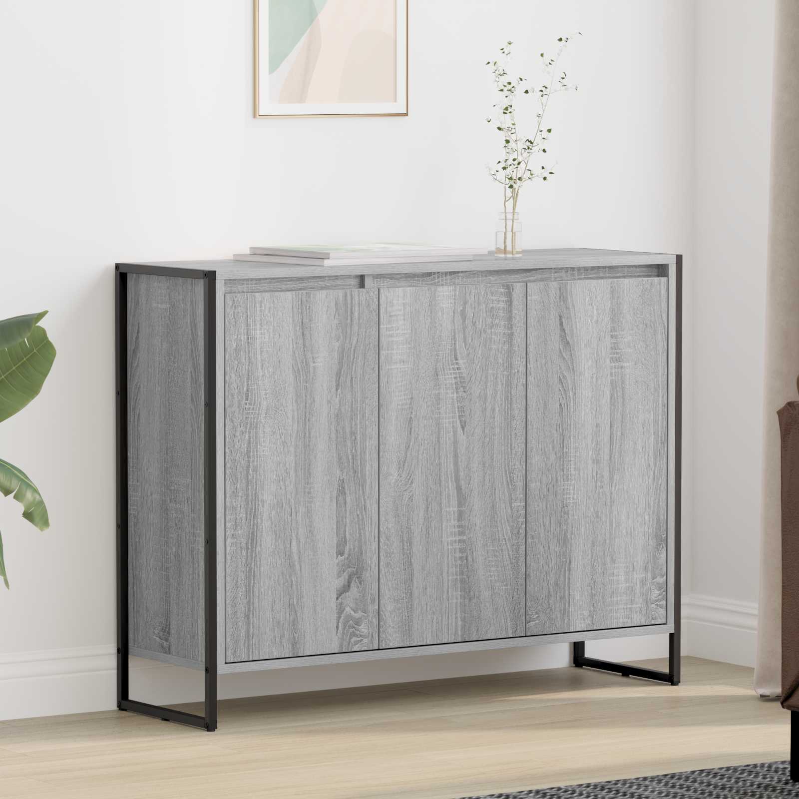Bijzetkast Grijs Sonoma 96,5 x 30 x 75 cm Bewerkt hout