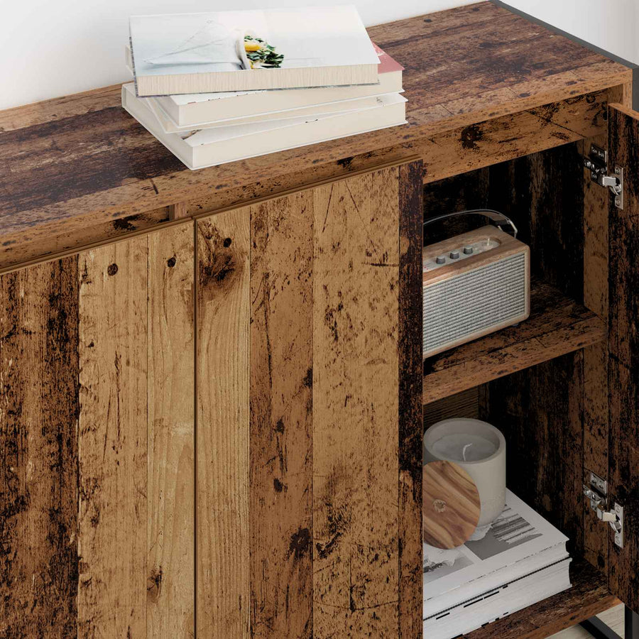 Bijzetkast Oud Hout 96,5 x 30 x 75 cm Bewerkt hout