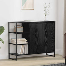 Bijzetkast Zwart Eiken 96.5 x 30 x 75 cm Bewerkt hout