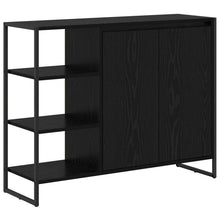 Bijzetkast Zwart Eiken 96.5 x 30 x 75 cm Bewerkt hout