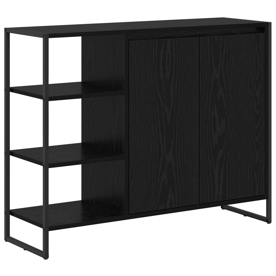 Bijzetkast Zwart Eiken 96.5 x 30 x 75 cm Bewerkt hout
