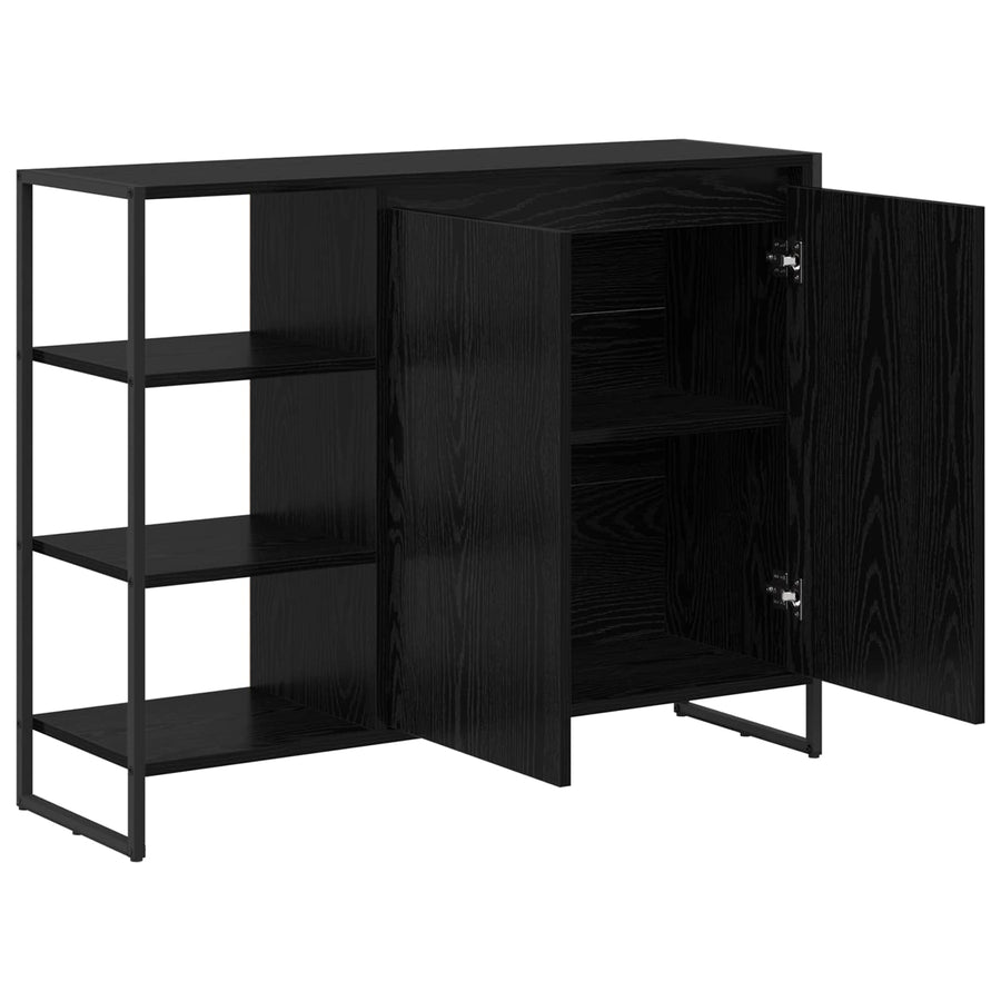 Bijzetkast Zwart Eiken 96.5 x 30 x 75 cm Bewerkt hout