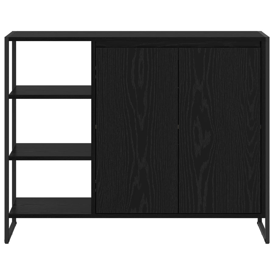 Bijzetkast Zwart Eiken 96.5 x 30 x 75 cm Bewerkt hout