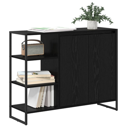 Bijzetkast Zwart Eiken 96.5 x 30 x 75 cm Bewerkt hout