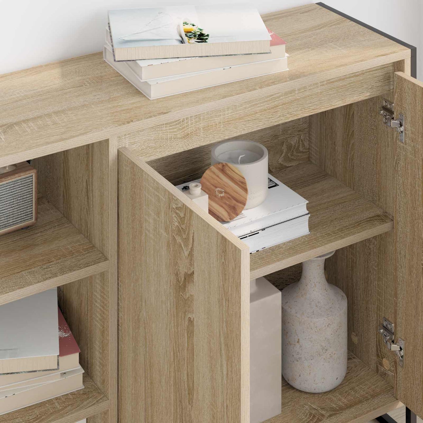 Bijzetkast Sonoma 96.5 x 30 x 75 cm Bewerkt hout