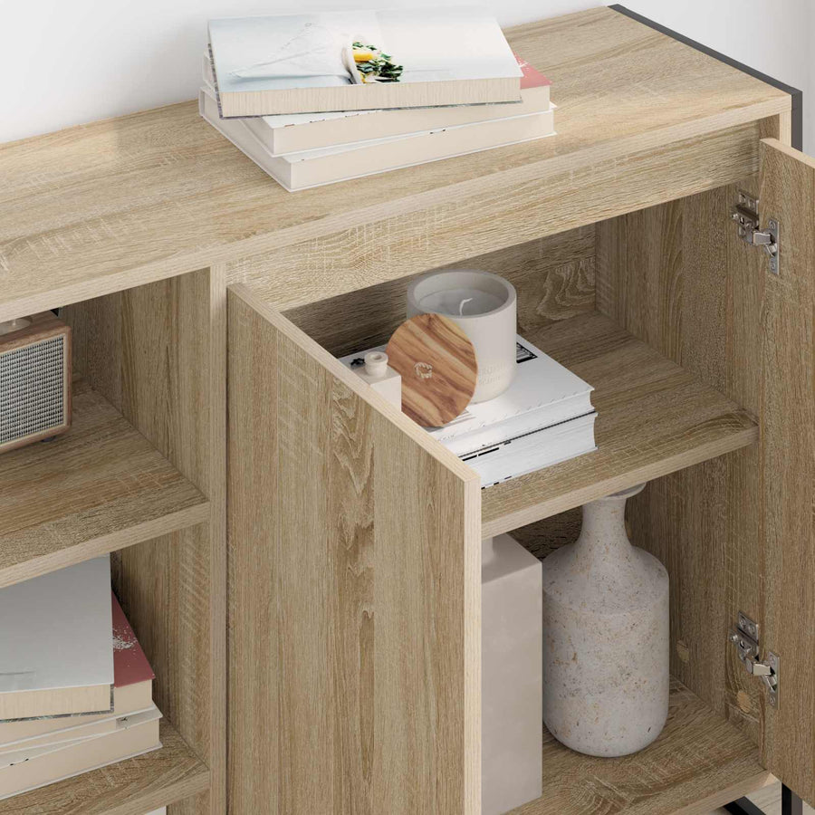 Bijzetkast Sonoma 96.5 x 30 x 75 cm Bewerkt hout
