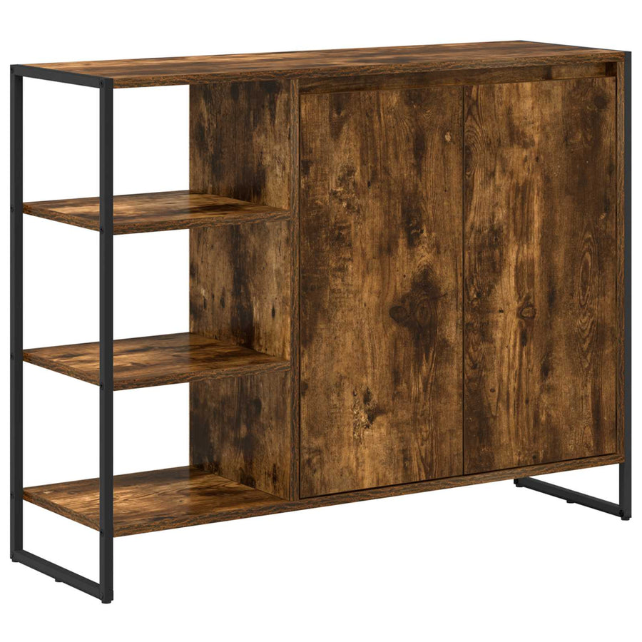 Bijzetkast Rook Eik 96.5 x 30 x 75 cm Bewerkt hout