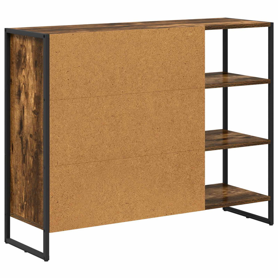 Bijzetkast Rook Eik 96.5 x 30 x 75 cm Bewerkt hout