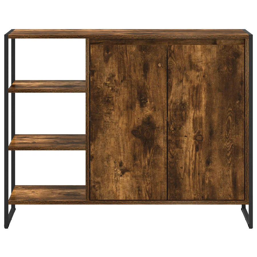 Bijzetkast Rook Eik 96.5 x 30 x 75 cm Bewerkt hout