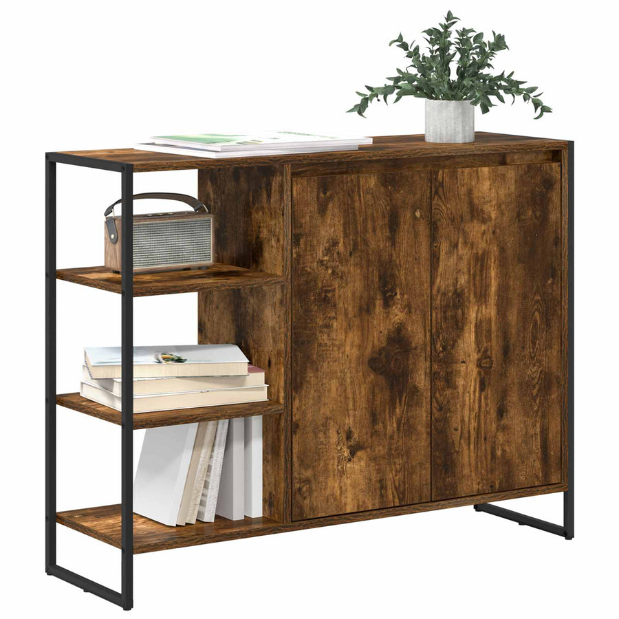 Bijzetkast Rook Eik 96.5 x 30 x 75 cm Bewerkt hout