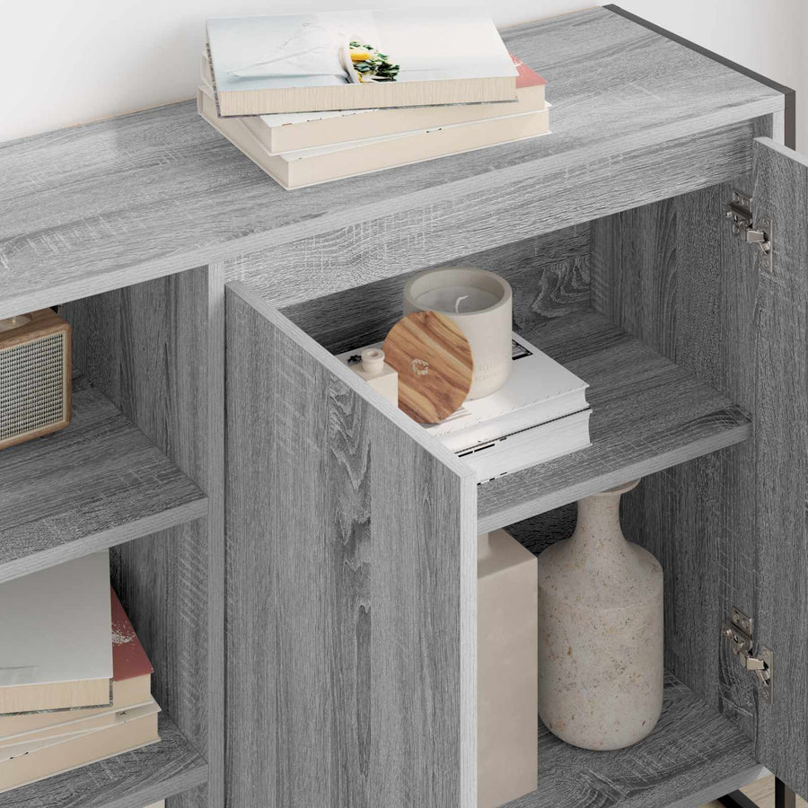 Bijzetkast Grijs Sonoma 96.5 x 30 x 75 cm Bewerkt hout
