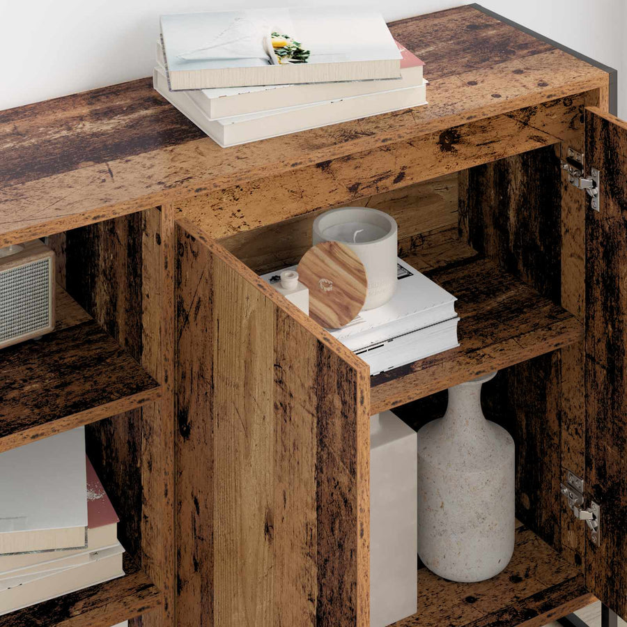 Bijzetkast Oud Hout 96.5 x 30 x 75 cm Bewerkt hout