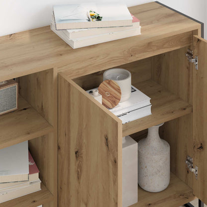 Bijzetkast Ambachtelijk eiken 96.5 x 30 x 75 cm Bewerkt hout