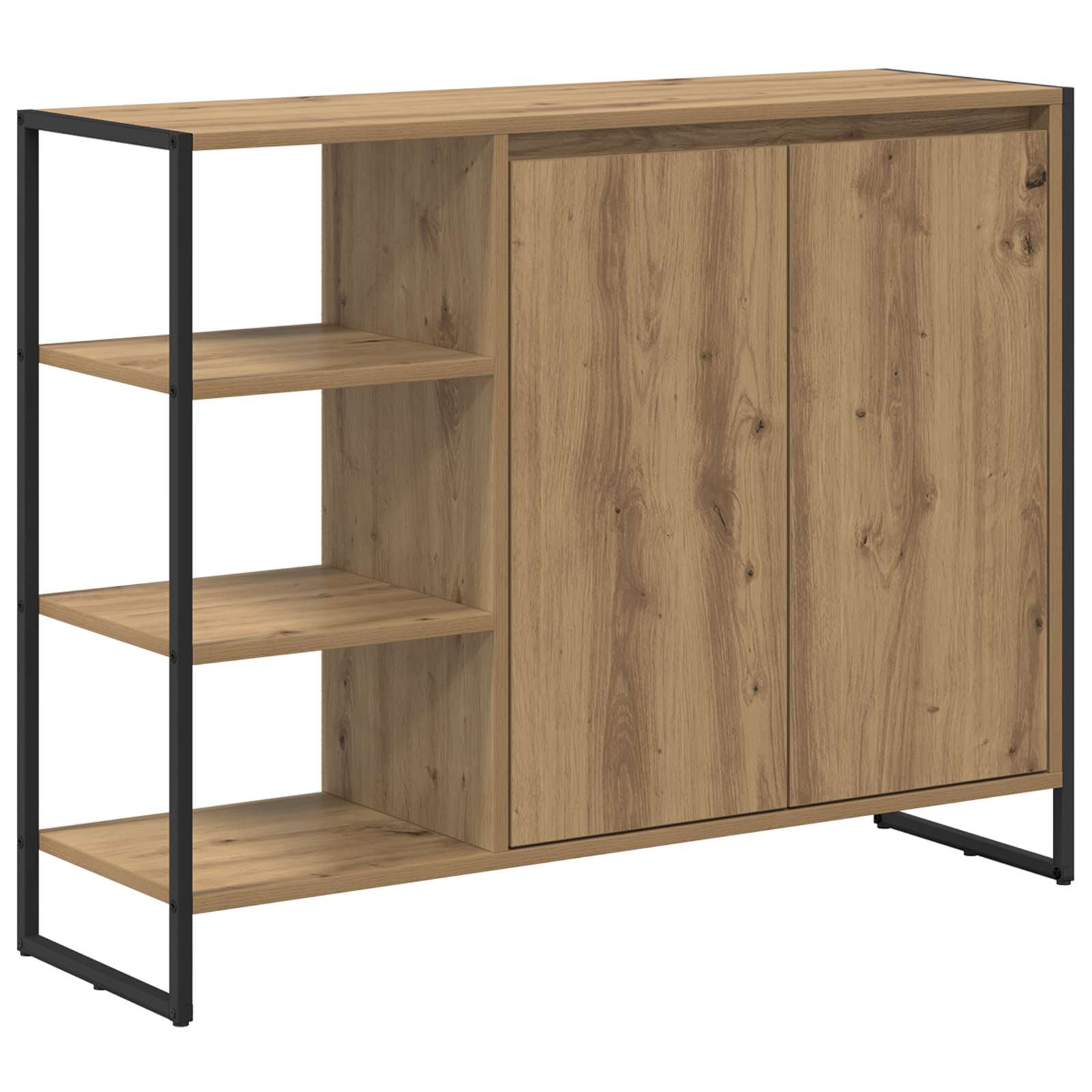Bijzetkast Ambachtelijk eiken 96.5 x 30 x 75 cm Bewerkt hout