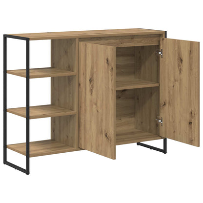 Bijzetkast Ambachtelijk eiken 96.5 x 30 x 75 cm Bewerkt hout