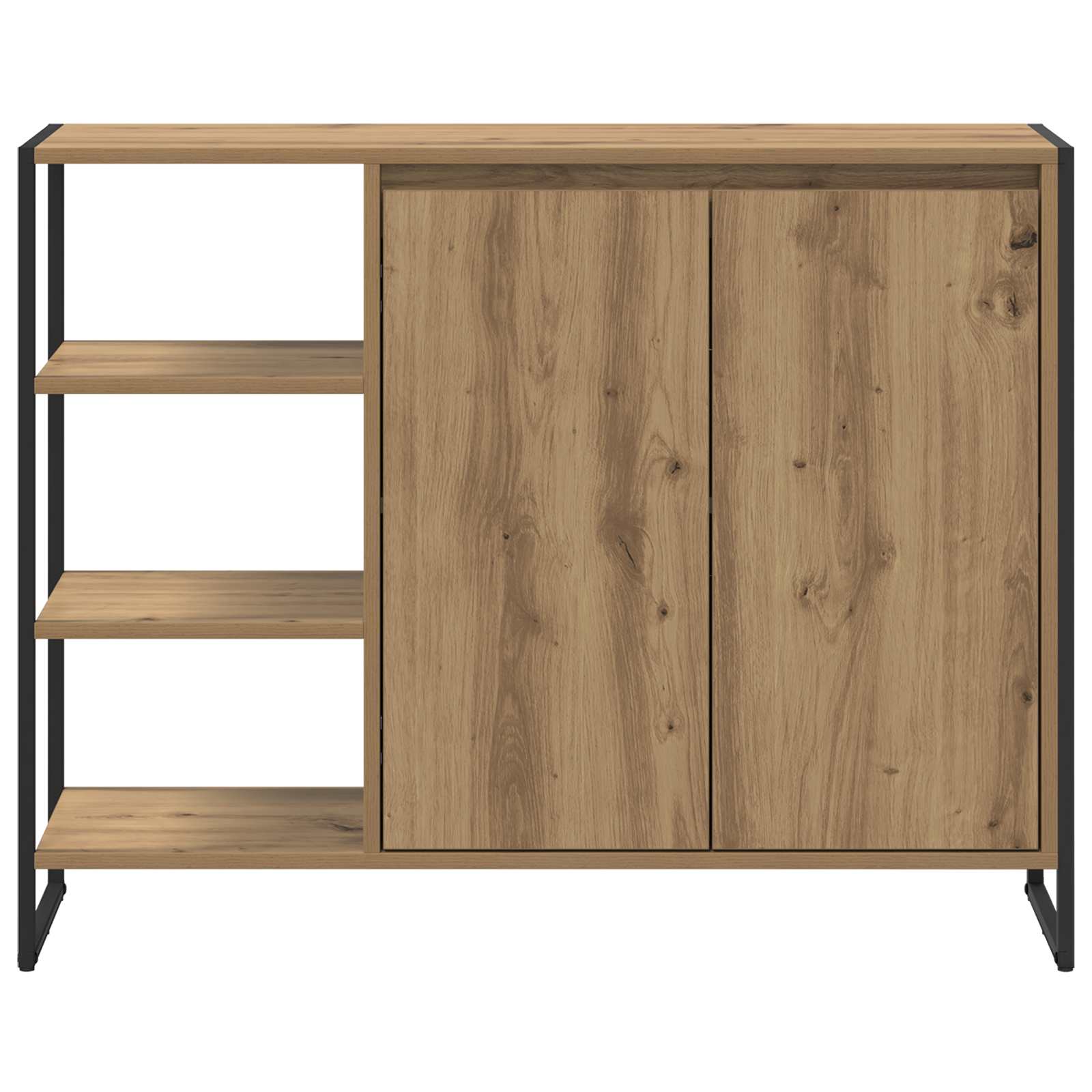Bijzetkast Ambachtelijk eiken 96.5 x 30 x 75 cm Bewerkt hout