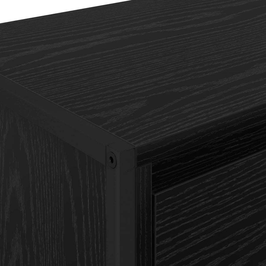 TV-kast met lade Zwart Eiken 100 x 36 x 49.5 cm Bewerkt hout