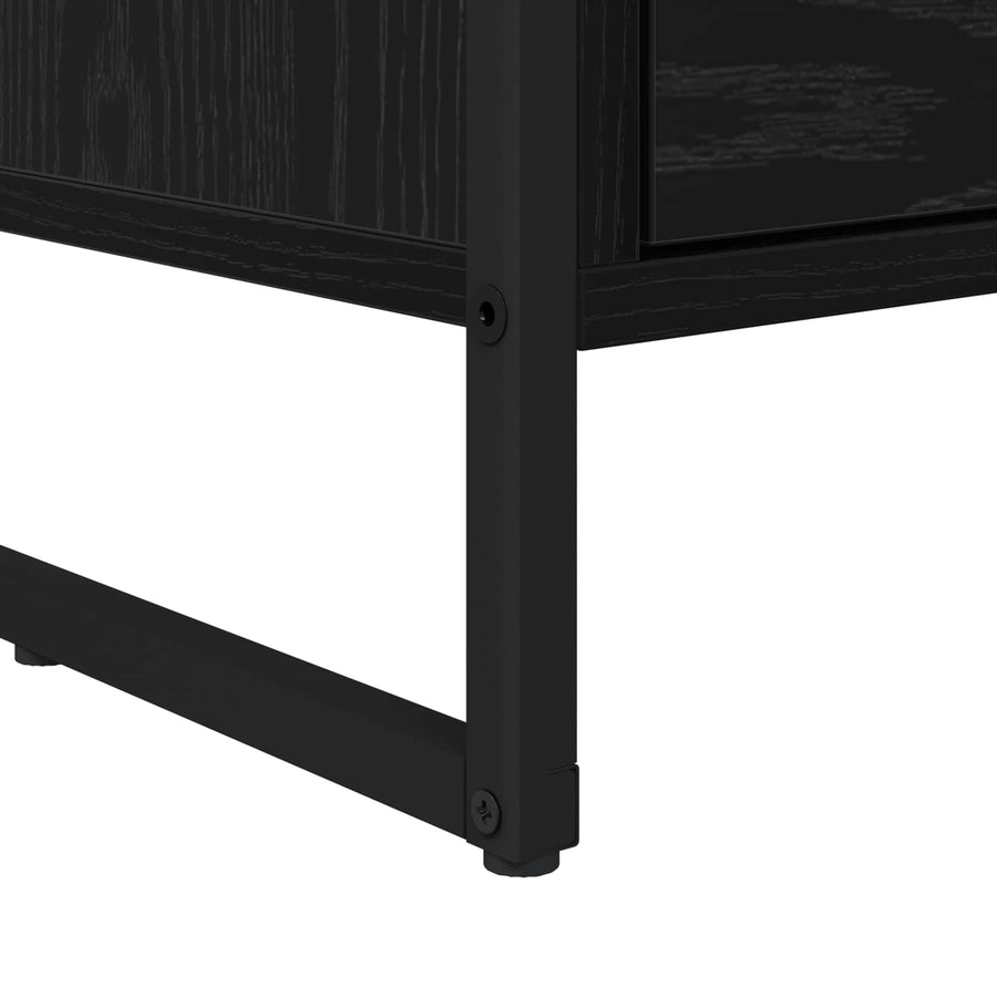 TV-kast met lade Zwart Eiken 100 x 36 x 49.5 cm Bewerkt hout