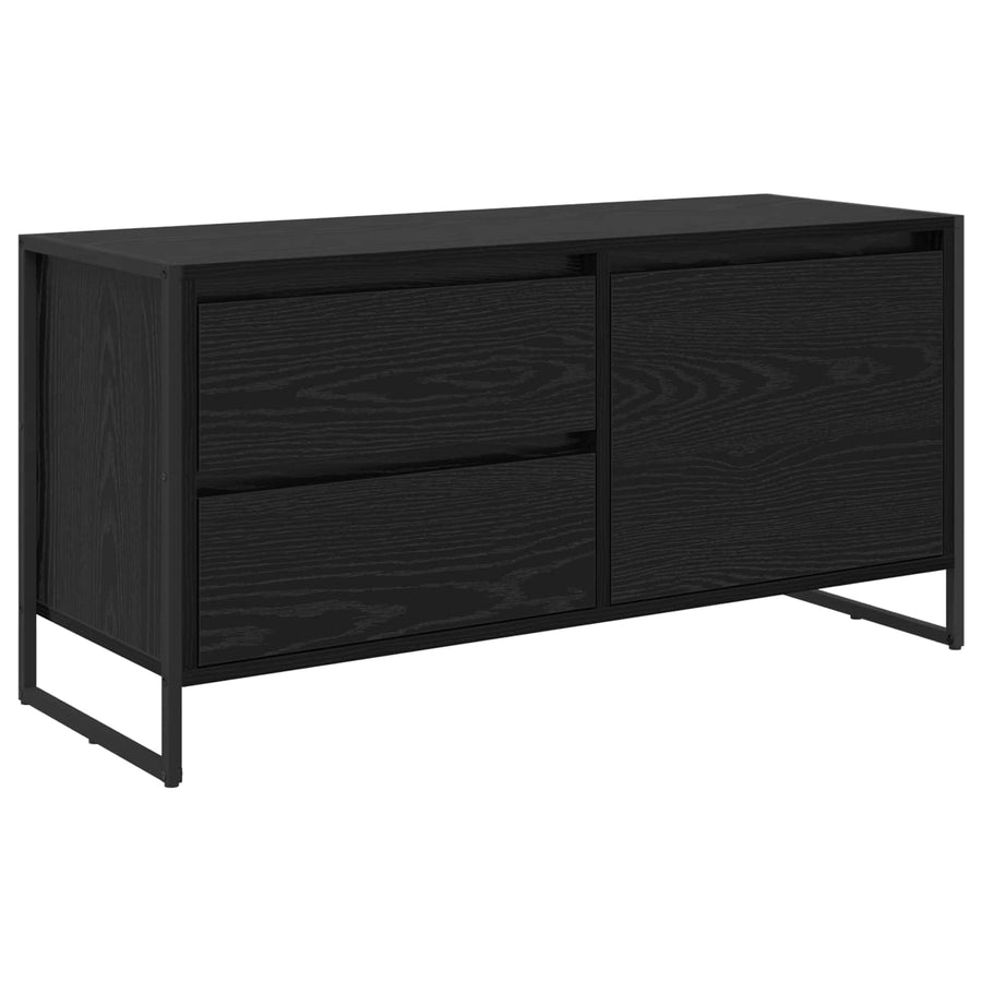 TV-kast met lade Zwart Eiken 100 x 36 x 49.5 cm Bewerkt hout