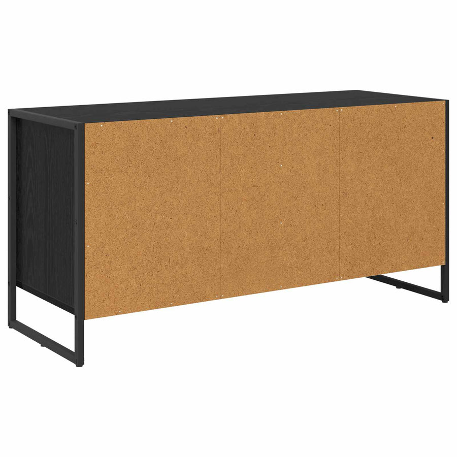TV-kast met lade Zwart Eiken 100 x 36 x 49.5 cm Bewerkt hout