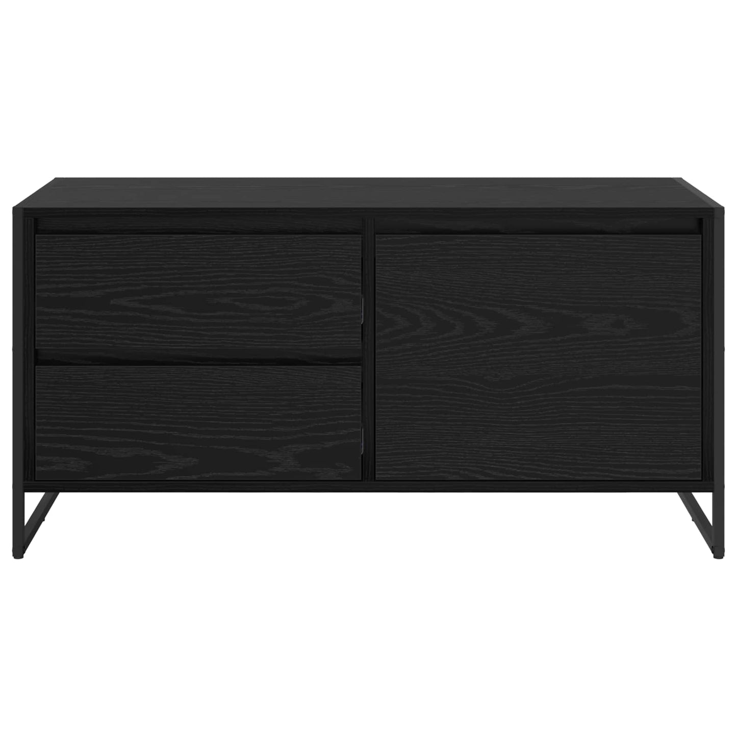 TV-kast met lade Zwart Eiken 100 x 36 x 49.5 cm Bewerkt hout