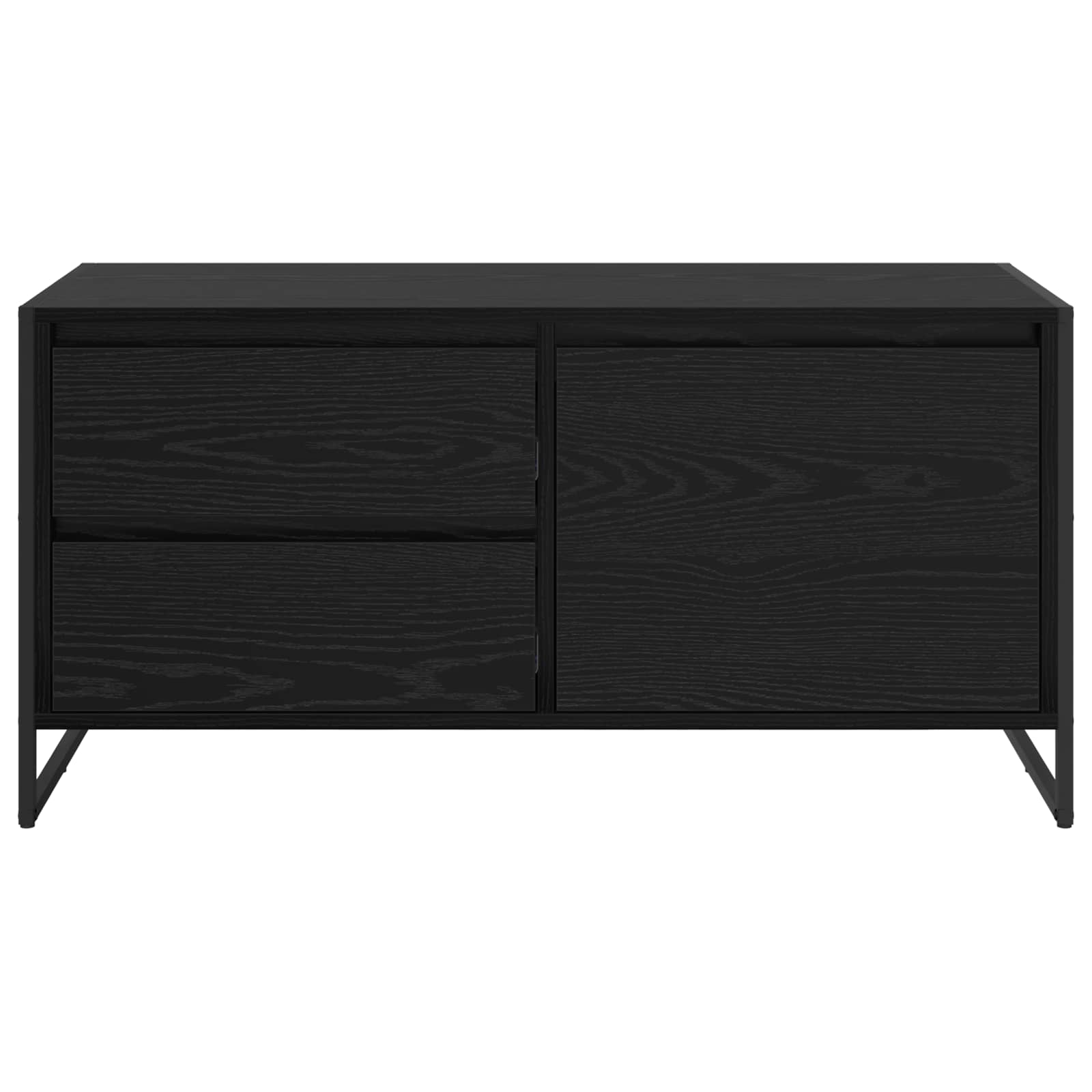 TV-kast met lade Zwart Eiken 100 x 36 x 49.5 cm Bewerkt hout