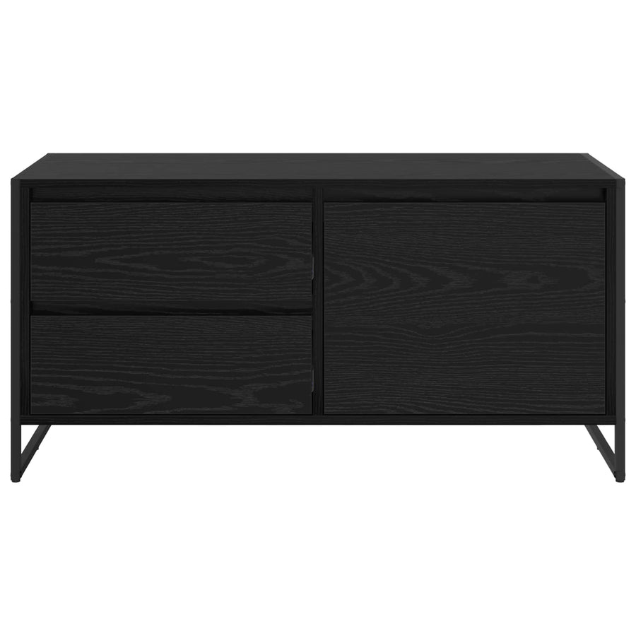 TV-kast met lade Zwart Eiken 100 x 36 x 49.5 cm Bewerkt hout