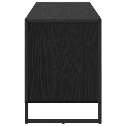TV-kast met lade Zwart Eiken 100 x 36 x 49.5 cm Bewerkt hout