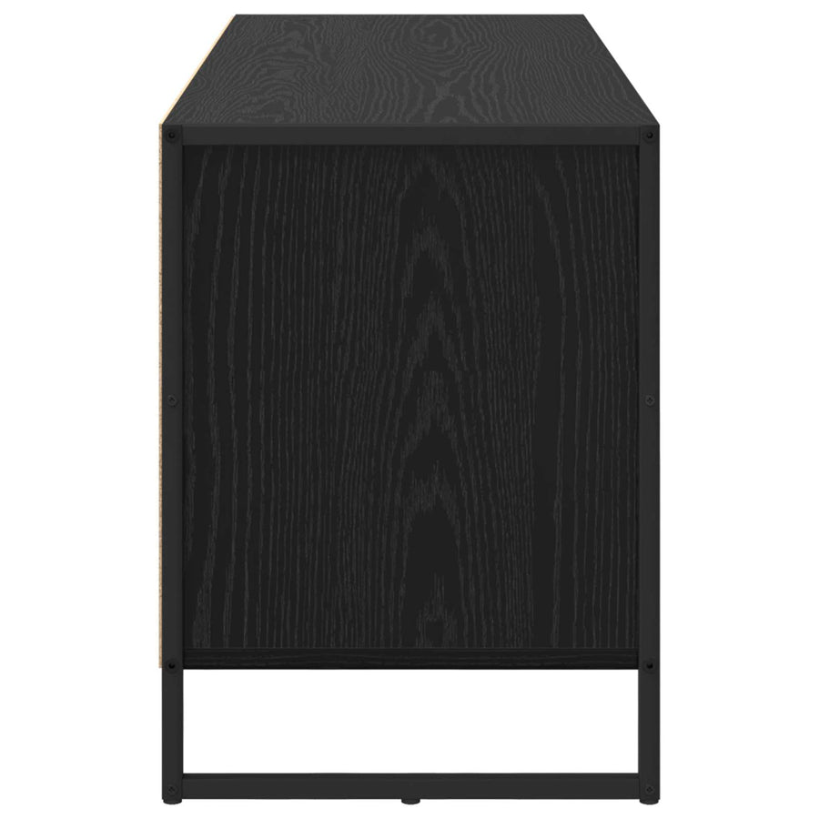 TV-kast met lade Zwart Eiken 100 x 36 x 49.5 cm Bewerkt hout